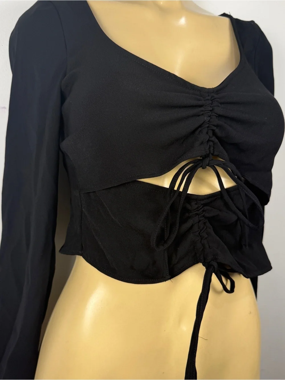 Zara Cutout Top Sz XS Whimsygoth Long Sleeves
